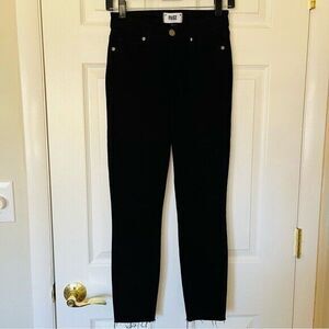 Paige Verdugo Crop Black Fringe Jeans - Women 24